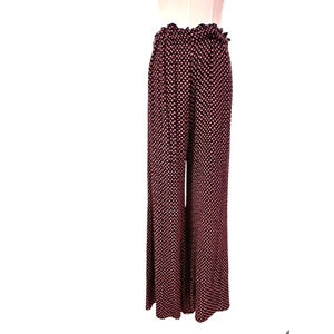 Billabong Flip Out Wide Leg Palazzo Pants Deep Sea Pink Dotted Small